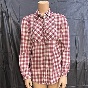 Eddie Bauer Red:White Button Down Shirt